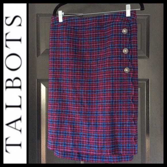 NWOT Talbots Faux Wrap A-Line Plaid Skirt - Picture 5 of 10